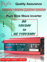 Pure Sine Wave Inverter 12V 24V 220V 110V 1000W 1600W 2000W 3000W Power Converter Solar 12V To 220V Inverter Transformer LED 2024 - купить недорого