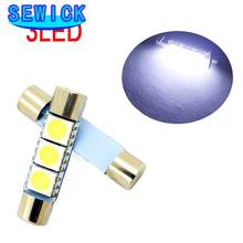 50 шт. Festoon Dome T6.3 28 мм 31 мм 3 SMD 5050 Светодиодный светильник 3smd лампа автомобильный зеркальный светильник s солнцезащитный козырек предохранитель светильник белый 12 В 2024 - купить недорого