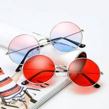 2022 New Women Men Round Sunglasses Steampunk Shades MultiColor Gradient Mirror Lens Goggles Designer Vintage Sun Glasses 2024 - buy cheap