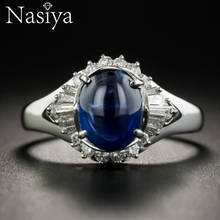 Nasiya Classic Vintage Create Blue Sapphire Ring 925 Sterling Silver Fine Jewelry Gemstone for Women Anniversary Engagement Gift 2024 - buy cheap