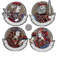 20pcs/lot Embroidery Patch Poker King David Alexander Caesar Charlemagne Clothing Decoration Diy Iron Heat Transfer Applique 2024 - buy cheap