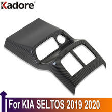 Carbon Fiber Interior Accessories For KIA SELTOS 2019 2020 Armrest Rear Air Conditonnal Vent Outlet Cover Trim Decoration frame 2024 - buy cheap