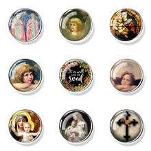 Virgin Mary Fridge Stickers Magnet Glass Cabochon Home Decor 30 MM Refrigerator Magnets  Decoration Virgin and The Angels Art 2024 - buy cheap