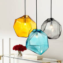Nordic Pendant Light Colorful Stone Glass luminaire suspendu Indoor G4 LED Hanging Lamp Restaurant dining room bar light fixture 2024 - buy cheap