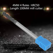 Extra Long Shank 100mm Carbide End Mill CNC Mill Router Bit 4 Flutes Straight Long 4MM Shank Carbide End Mills Milling Machines