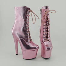 Leecabe, 7 дюймов, блестящие розовые женские сандалии на платформе, обувь для танцев на шесте, обувь на высоком каблуке, профессиональные ботинки для танцев на шесте 2024 - купить недорого