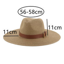 панама панама женская шляпа женская шляпа женская летняя шляпа Соломенная шляпа с широкими полями для мужчин и женщин, однотонная Повседневная Уличная пляжная шляпа от солнца, для защиты от солнца, 11 см, на лето 2024 - купить недорого