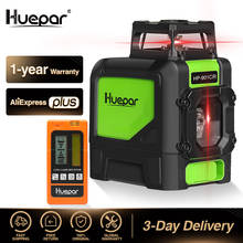Huepar 3D Red 5 Lines Laser Level Cross Line 1*360 Rotary & 1*Vertical Self-leveling Lasers With Digital Laser Detector Receiver 2024 - buy cheap
