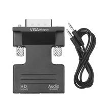 Hot HDMI-compatible Female To VGA Male Converter With Audio Adapter Support 1080P Signal Output Convertor+Audio Cables L3FE 2024 - купить недорого