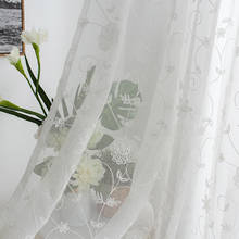 XTMYI-cortina de gasa bordada para sala de estar, cortina transparente de gasa blanca moderna para dormitorio, cocina y ventana 2024 - compra barato