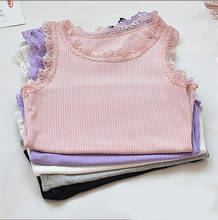 Camisa de encaje sin mangas para niñas, chaleco ahuecado, blusa blanca, chaleco de verano para bebés, Ropa para Niñas 2T ~ 6, novedad de 2015 2024 - compra barato