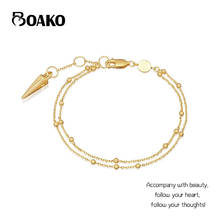 BOAKO Simple Bracelet For Women Charm Bracelets 925 Sterling Silver Bracelet Cheville For Girl Jewelry  Silver Bracelet Cheville 2024 - buy cheap