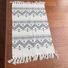 Cotton Tassel Home Weave Carpets Welcome Foot Pad Bedroom Study Room Floor Rugs Prayer Mattress 2024 - купить недорого