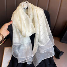 Lenço feminino de mistura de seda, echarpe brilhante com cruz, xale de casamento, lenço metálico para mulheres, acessórios para festa plus size 2024 - compre barato