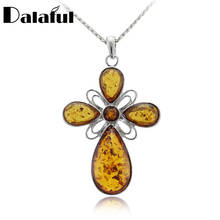 Baltic Simulated Synthetic Stylish Charm Lovely Cross Necklaces & Pendants Necklace For Women X022 2024 - buy cheap