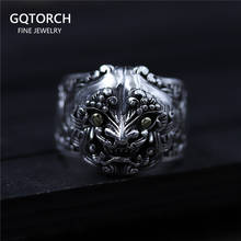 Cool Lion Ring S925 Thai Silver Retro God Beast Ring for Men Open Assertive Fashion Punk Style Lion Male Ring 2024 - buy cheap