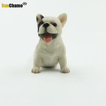 Lengua de Bulldog francés a la moda, adorable vehículo pequeño, simula un modelo de perro Animal, decoración, artesanías, figuritas, adornos en miniaturas 2024 - compra barato