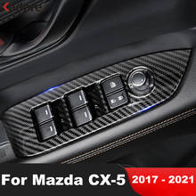 Acessórios interiores do carro para mazda cx5 CX-5 kf 2020 2017 2018 2019 fibra de carbono interruptor elevador da janela painel capa guarnição etiqueta lhd 2024 - compre barato