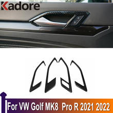 For Volkswagen Golf MK8 Pro R 2021 2022 Carbon Fiber Interior Door Handle Bowl Cover Trims Protection Sticker Car Accessories 2024 - buy cheap