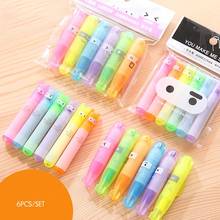 Pocket Highlighter Pen Marker Paint Pens Set, Marker Coloring Pens Highlighter, Clear View, Fluorescent Pen Pastel Stationery 2024 - buy cheap