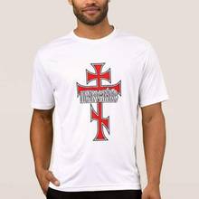 Православная крест мужская летняя футболка из хлопка с коротким рукавом, с О-образным вырезом футболка унисекс Новые S-3XL 2024 - купить недорого
