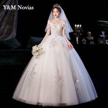 New V-neck Wedding Dresses Simple Off White Sequined Cheap Wedding Gown De Novia Plus Size Off The Shoulder Sequins Bride Gowns 2024 - buy cheap