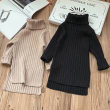Menoea Toddler Baby Girls Winter Dress 2022 Autumn Sweater Clothes Solid Christmas Turtleneck Clothes 2-7Y little Kids Clothing 2024 - buy cheap