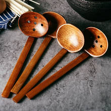 Conjunto de colher de madeira grande, 4 peças, estilo japonês, sopa, concha, colher de sopa, cabo longo, utensílios de cozinha 2024 - compre barato