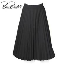 BlingBlingee Skirts for Women New Fashion Women's High Waist Pleated Solid Color Mid-Calf Length Elegant Black Pink White Skirt 2024 - buy cheap