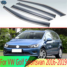 Para vw golf sportsvan 2016 2017 2018 2019 plástico exterior viseira ventilação shades janela sol guarda chuva defletor 4 pçs 2024 - compre barato