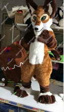 Brown husky cão mascote traje animal cosplay adereços jogo de festa fantasia vestido fursuit desfile adulto publicidade halloween outfits 2024 - compre barato