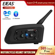 VNETPHONE V6 Intercom Motorcycle Bluetooth Helmet Headset 1.2KM 850mAh IP65 6 Riders MP3 GPS Interphone 2024 - buy cheap