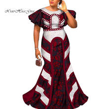 African Wedding Dress Bazin Riche Femme Fashion African Long Dresses for Women O-neck Butterfly Sleeve Party Dress WY2586 2024 - buy cheap