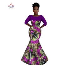 Bintarealwax Базен Африканский Воск принтом Русалка платья для женщин в африканском стиле размера плюс 6XL Африке Стиль, одежда для женщин, спортивный верх, WY342 2024 - купить недорого