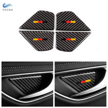 4 pçs estilo do carro de fibra carbono real maçaneta da porta tigela capa decoração guarnição para mercedes benz classe c w205 c180 c200 c300 2024 - compre barato