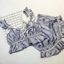 Conjunto de pijamas de verão em duas peças, pijamas kawaii, lingerie feminina, de seda, estilingue de seda, roupas para casa, roupas íntimas femininas 2024 - compre barato