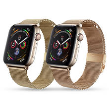 Металлический сменный ремешок для часов Apple Watch, 44 мм, 42 мм, 38, 40, 41, 45 мм, iwatch Series 6, SE, 5, 4, 3 2024 - купить недорого