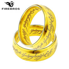 FIREBROS  8-13# 8mm Black/Gold Color Titanium Steel The One Ring Men Jewelry Gift Movie Magic Power Rings Wholesale Dropshipping 2024 - buy cheap