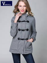 Vangull-chaqueta con capucha para mujer, abrigo grueso de talla grande, con cuello y cremallera, con botones, cálido, para invierno 2024 - compra barato