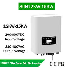 Solar Grid Tie Inverter 12KW 15KW Three Phase 200V-800VDC Input to 380VAC Output With Limiter Sensor and Wifi Plug Monitoring 2024 - buy cheap