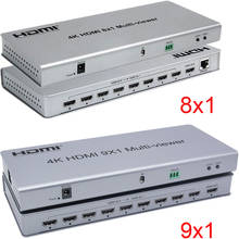 4K 8x1 HDMI четырехъядерный многофункциональный переключатель 8 в 1 бесшовный переключатель 9x1 многофункциональный просмотр картинки переключатель экрана 2024 - купить недорого