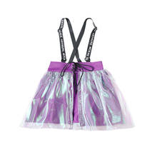 Hip Hop Girls Summer Colorful Suspender Skirt Kids Street Dance Sleeveless Cheerleader Princess Overall Skirts Child Costumes 2024 - buy cheap