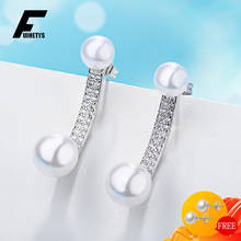 Luxury Pearl Earrings 925 Silver Jewelry Fashion Zircon Gemstone Drop Earring for Women Wedding Engagement Accessories Wholesale 2024 - buy cheap