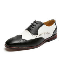 Zapatos de vestir para hombre estilo Brogue hechos a mano, zapatos de boda de cuero, planos, Oxford, formales 2024 - compra barato