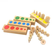 Montessori Kids Toy Baby Wooden Cylinder Block Set Montessori Materials Learning Educational Toys for Kids Birthday Gift ME2164H 2024 - buy cheap