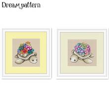 Gentleman lady turtle cross stitch animal package 14ct 11ct linen flaxen cloth cotton thread embroidery DIY handmade needlework 2024 - buy cheap