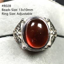 Natural Garnet Ring For Woman Lady Men Orange Red Crystal Gemstone Silver Love Gift Oval Beads Adjustable Ring Jewelry AAAAA 2024 - buy cheap