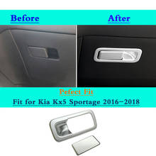 Porta-luvas para autos, 2 peças, revestimento frontal, abs, cromado, para kia kx5 sportage 2016, 2017, 2018 2024 - compre barato