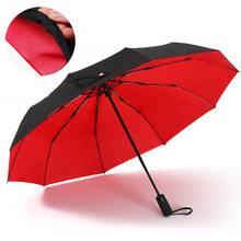 Двухслойный Ветрозащитный Автоматический Зонт 10 к, для мужчин и женщин, складывается в три зонт от солнца, дождя, большая прочная оправа 2024 - купить недорого