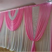 Moda hot pink Casamento cortina Cortina de Casamento Pano de Fundo Para O casamento decoração 3*6 m 2024 - compre barato